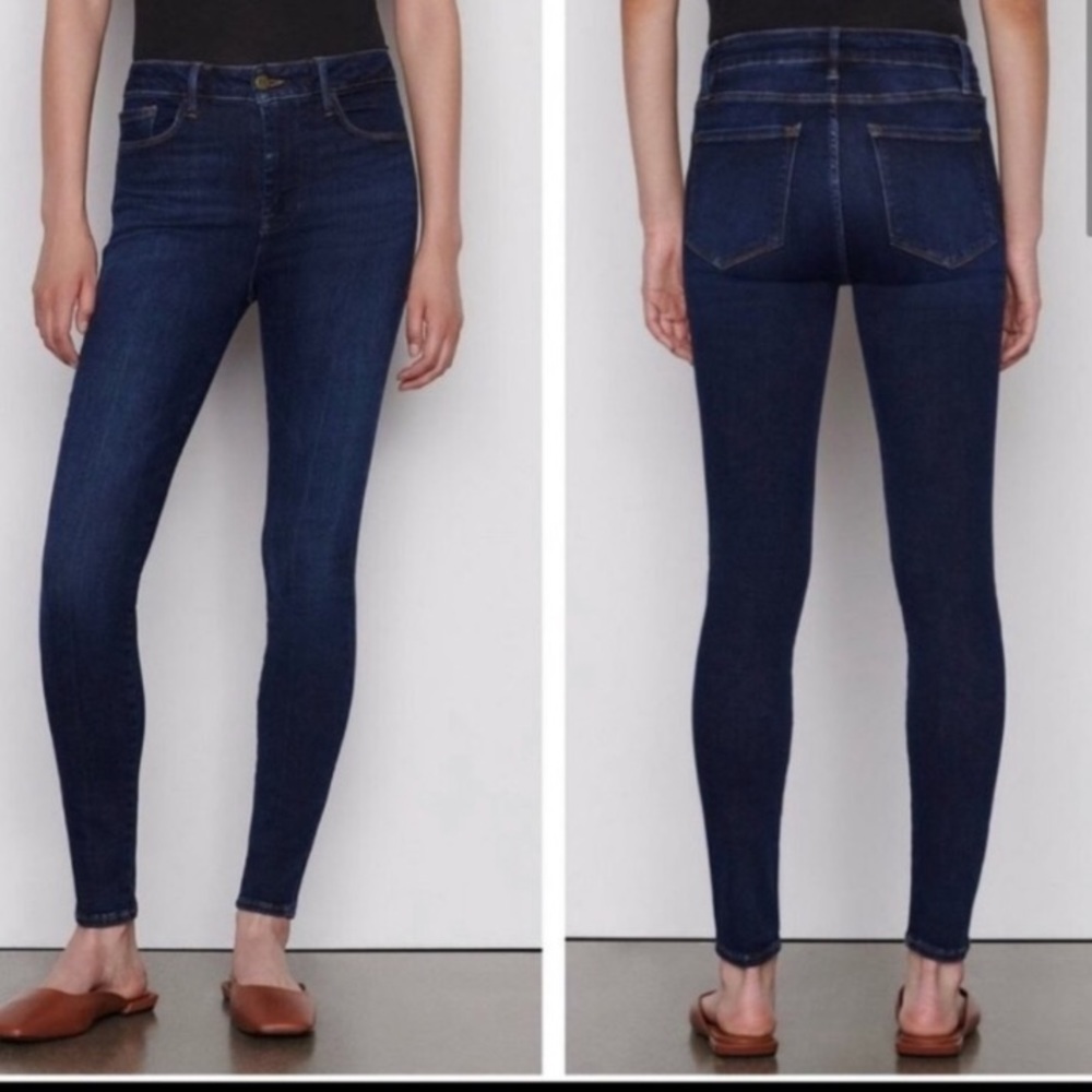 FRAME Women’s Le One Skinny Mid Rise Jeans in Kodiak Dark Blue Sz 2 (29-34)